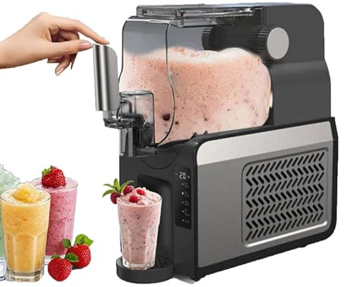 Elektrischer Eiscrusher, 1,8 l, Slush-Eismaschine for zu Hause mit LCD-Touchscreen und abnehmbarer Tropfschale, einstellbarer Härtegrad in 10 Stufen und 5 Trinkmodi, Temperatur von -15 bis 0 °C