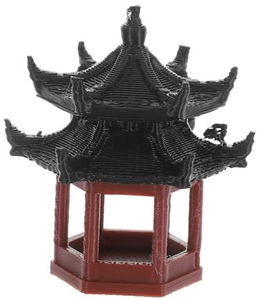 PHENOFICE Mini Statua Padiglione Stile Cinese Piccolo Bonsai Micro Paesaggio Decorazione Ornamento Giardino Casa Scrittoio Miniatura