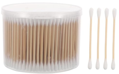 Beavorty 500 Pezzi Bastoncini Di Cotone A Doppia Testa Per La Pulizia Delle Orecchie Trucco Lavori Domestici Punte Di Cotone Con Bastoncini Di Legno Per Neonati Animali Domestici Adulti