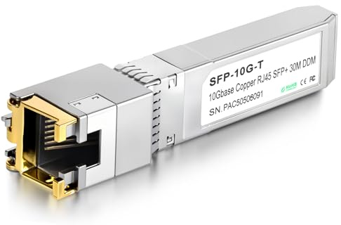 OFFCUP 10GBase-T SFP+ Transceiver, 10Gb Kupfer SFP+ Modul, Cat.6a/7, bis zu 30m, Kompatibel mit Cisco SFP-10G-T-S, Ubiquiti UF-RJ45-10G MikroTik S+RJ10 Netgear TP-Link Supermicro Supermicro D-Link