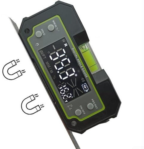 ZiStarlilife Medidor digital de nivel de transportador LCD inclinómetro de doble eje, con base magnética de puerto recargable compatible con Bluetooth tipo C, para medición de construcción (DC170)