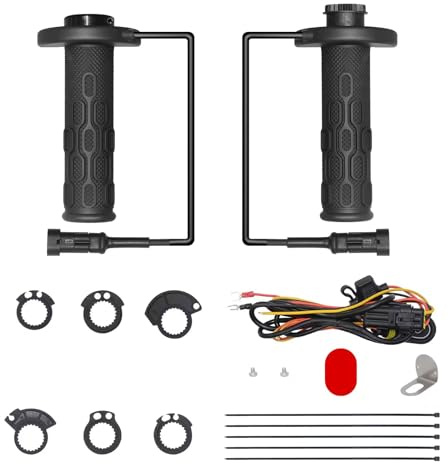 MALSSE Manopole riscaldate regolabili a 5 marce per manubrio riscaldate manopole riscaldate in silicone
