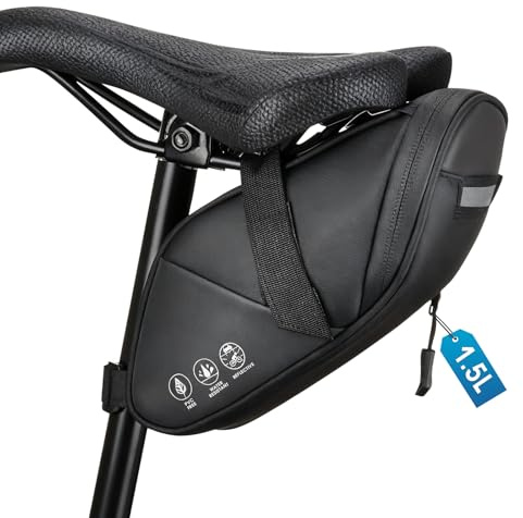 BHHTBB Satteltaschen für Fahrrad Satteltasche Rennrad Fahrradsatteltaschen Klein Saddle Bag Fahrradtasche Sattel mit Wasserdicht Reflektierender - für Gravelbike MTB (1.5L)