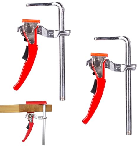 Ratschentischklemmen Set, 2 Stück, 60-160mm Spannbereich, Schnellspannhebel, für MFT-Tisch & Führschienensystem