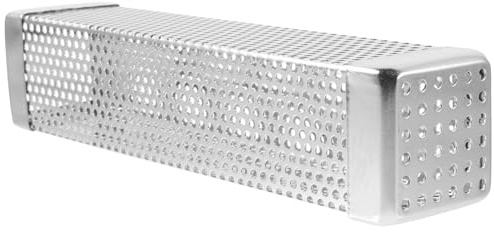 ROMISBABA Boîte à Fumoir en Acier Inoxydable 25 Cm pour Barbecue Charbon Et Gaz – Accessoire Fumage Copeaux Bois – Boîte à Fumée Robuste Haute Température pour Grillades en Extérieur