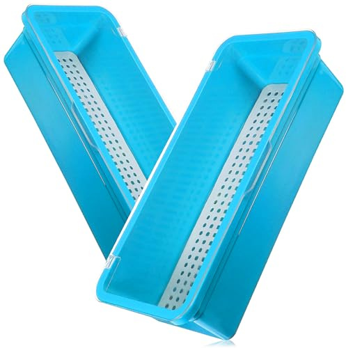 LALADEFIEE Organiseur et Plateau Égouttoir Intégré avec Couvercle de Couverts en Plastique 2 Pièces pour Garder la Vaisselle Propre et Sèche sur Comptoir ou Placard