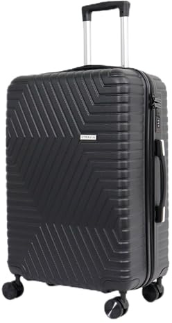 STRAVIA – Del – Grande Valise 75 cm – ABS Légère et Résistante – Bagage Rigide – Serrure à Code Sécurisée – 4 Roues Double Ultra Fluides – Noir – 76 x 50 x 28