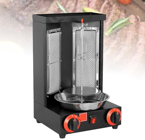 Rotating Grill Gas Doner Kebab Machine, Vertical Broiler Gyro Rotisserie with Simple Temperature Control Panel for Cooking and Baking