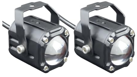 XRUKGUO Fari Anteriori Moto Faro Del Motociclo Fendinebbia Led Luce Di Guida Ausiliaria Faretto Proiettore 60W Doppio Colore Fascio Alto/basso Farol Moto