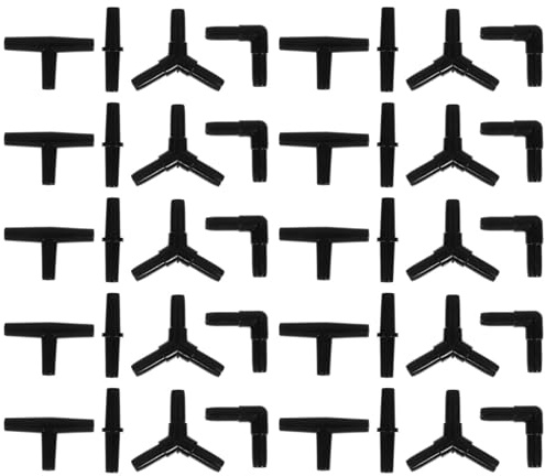 CVUTOVO 60pcs Aquarium Airline Tubing Connectors - Straight, T, L, Y Shaped Air Pump Adapter - Plastic Inline Tubing Fittings for Fish Tank Oxygen Pump Setup