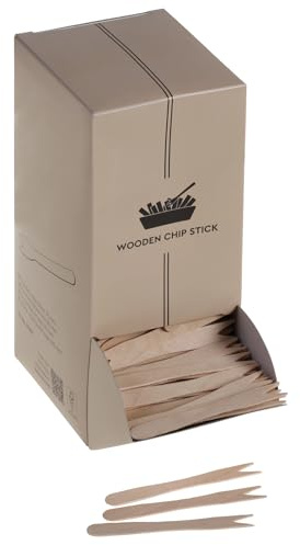 DeinPack 1000 Pommes Frites Gabeln Holz 85 mm FSC® - Dispenserbox | Birkenholz, Einweggabeln, Für Currywurst & Fingerfood, Dispenserbox