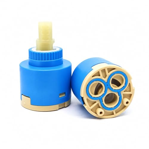 Lcyen 2 Pcs 35mm Shower Cartridge Faucet Cartridge Replacement, Single Handle Valve Cartridge for Kitchen & Bathroom, Shower and Mixer Faucets, Durable Water Mixer Cartridge