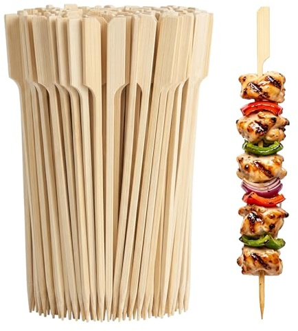 200 Stück Holzspieße,15cm Spieße Fingerfood aus Bambus | Biologisch Abbaubare Fingerfood Spieße für Snacks & Grillen, Schaschlikspieße Holz 15cm für Party & Catering