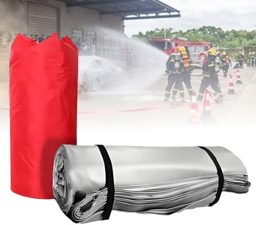 ExoticaBlend Feuerschutzdecke für Fahrzeuge, Notfall-Löschdecke Auto - Doppelseitig Silikonbeschichtet, Hitzebeständig 1100°C für Elektro- und Kraftstofffahrzeuge auf Parkplätzen & Tankstellen 3x4m