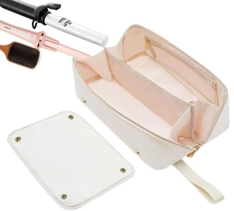 Verktygsväska för frisör - Vadderad stylingutrustning Skyddsväska | isolerad förvaringslåda Kabelfack, kosmetisk resväska Kosmetisk väska | Med hårtork, vågjärn, penslar, accessoarer, frisörtil