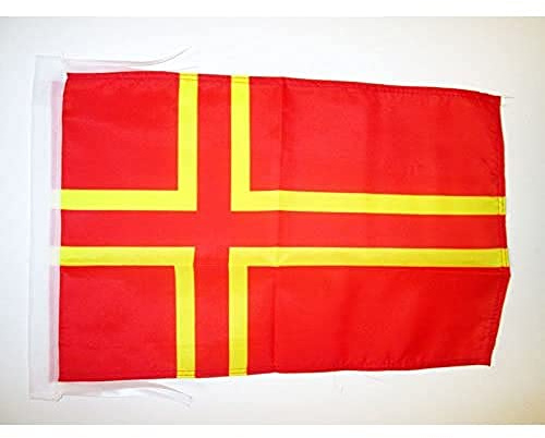 AZ FLAG Drapeau Normandie croix de saint Olaf 45x30 cm Cordelettes | Usage intérieur et extérieur Drapeau décoratif bas-normand coutures doubles et bords renforcés polyester 100D