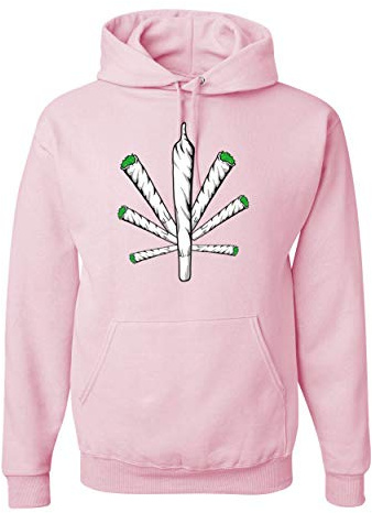 Wild Bobby Cross Joint | 420 Legalize Marijuana Weed Unisex Graphic Hoodie Sweatshirt, Light Pink, X-Large