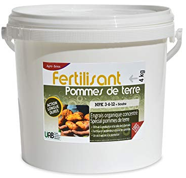 Engrais organique spécial pommes de terre NPK 3-6-12. Seau de 4 kg UAB