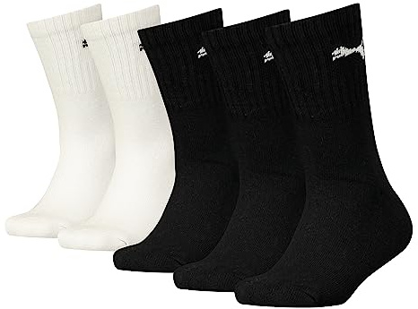 PUMA Unisex barnstrumpor (5-pack), svart/vit, 27-30