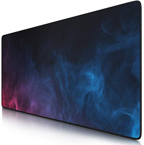 TITANWOLF - Alfombrilla de Ratón XXL 900x400mm - Mouse Pad Gaming XXL – Motivo Humo Psicodélico - Precisión y Velocidad en Juegos - Antideslizante - Superficie de Tejido - para Ratón y Teclado