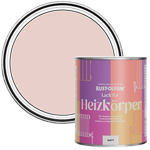 Rust-Oleum, rosa Heizkörperfarbe, hitzebeständig, geruchsarm in Matt Finish - Rosa Sekt 750ML