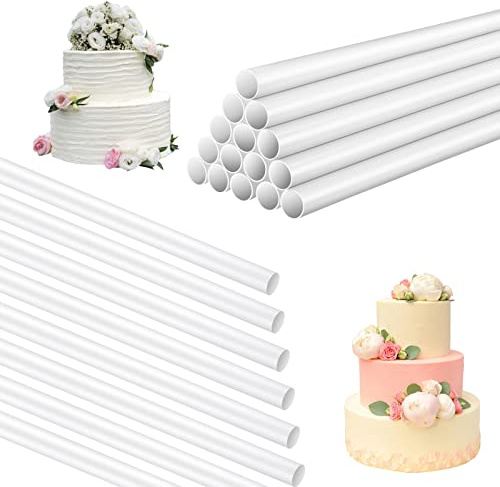 Reastar - Soporte para tartas reutilizable, tacos para tartas de plástico, estabilizadores para tartas de varios pisos, para día de nacimiento, boda, tartas de varios pisos (18 unidades)