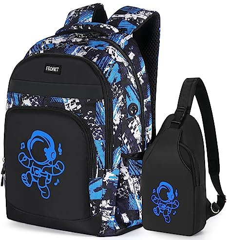 Schulrucksack Jungen Teenager Rucksäcke Kinder Schulranzen Schultaschen Set für Schule Jungs 2-4 5 6 7 8 Klasse 9 10 11 12 13 14 15 Jahre Ranzen Kinderrucksack Laptop Daypack Wasserdicht Groß