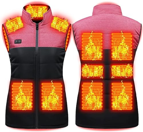 WWQQKJ Chaleco calefactable mujer hombre, chaleco calefactado con carga USB, chaqueta eléctrica, lavable chaleco polar con 3 temperaturas para pesca, caza y esquí