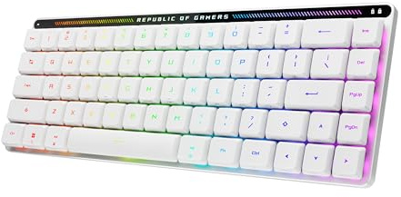 ROG Falchion RX LP - Clavier gaming tri-mode, switches Low Profile, AZERTY | Clavier gaming sans-fil compact 65 %, switches optiques à profil bas, pavé tactile, connectivité trimode et éclairage RVB