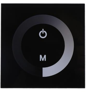 Sunicon Controller a pannello touch da parete, DC 12 V-24 V, pannello touch a colori singolo, dimmer per striscia luminosa LED monocolore, interruttore dimmer per pannello touch LED, regolatore di
