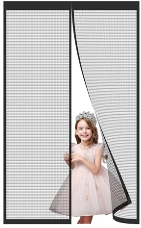 Mosquitera Magnética Cifrado 270x165cm Magnético Anti-Mosquitos Cortina De Puerta Puerta De Pantalla Magnética Verano Hogar Anti-Mosca Mudo Pantalla Negro