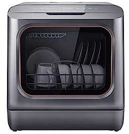 Lavavajillas automático 220 50Hz 6 Juegos Lavavajillas de Mesa Automático Inteligente Frutas y Verduras Lavavajillas Portátil Integrado Sin Instalación Diseño compacto y que ahorra espacio