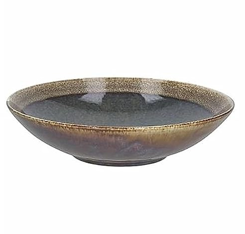 Tognana, Piatto Edge Cous Cous, 26 cm, Porcellana, Blu e Marrone | BLOOM BLUE AND BROWN