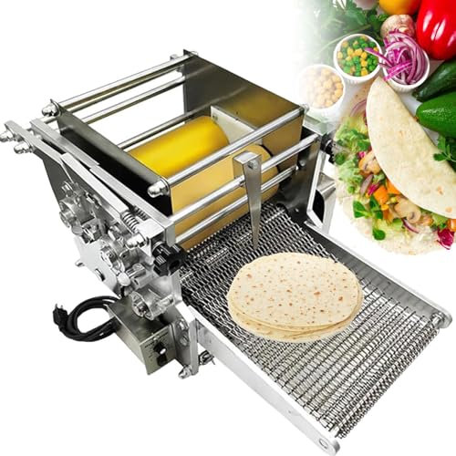 YANGYMM 400W Electric Tortilla Making Machine, Automatic Mexico Corn Tortilla Making Machine, With Non-stick dough roller, for homemade tortillera pataconera and dough press