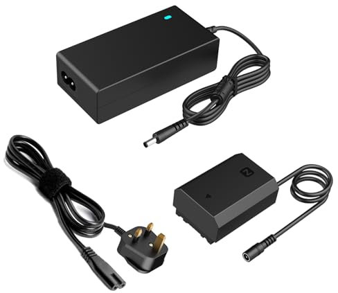 HYCTP NP-FZ100 AC Power Adapter/DC Dummy battery Kit, Replacement Sony np-fz100 battery and BC-QZ1 charger,For Sony cameras Alpha A1 A6600 A7 III A7S III A7R III A7R-IV A9 A9 II A7C A9R A9S