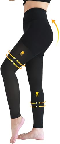 Compression Pantyhose for Women, 15-20 mmHg Medical Compression Leggings, Footless Compression Stockings for Women & Men, Compression Tights for Edema, Varicose Veins, Swelling, DVT