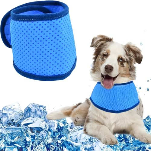 KEWUF kühlweste Hund, Sonnenschutz Hund, kühlhalsband Hund, Kühlendes Hundehalstuch, atmungsaktives Haustier-Kühlhalsband für Hunde, sofortige Kühlung, Halswickel, Eisschal für den Sommer (M)