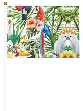 Toucans Perroquet Feuilles de Palmier Drapeau Portable Célébration Événements Royaux Bbq Décoration de Fête Ports Evénement Jardin Décorations