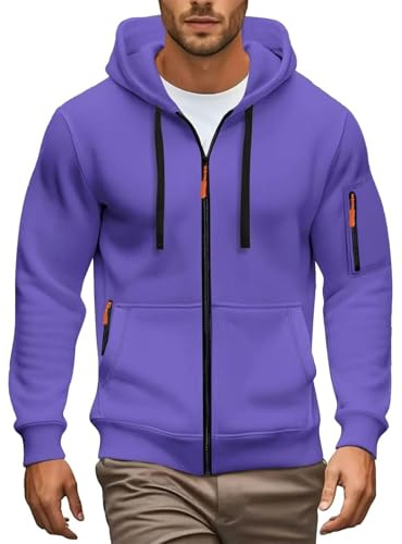 Ans Felpa con cappuccio, casual, per l'inverno, comodo, non elastico, in colore puro, da uomo