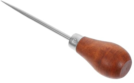 PLAFOPE Punteruolo in Legno Per Punzonatura Attrezzo Per Rilegatura Di Libri Fai Da Te Con Punta in Metallo Versatile Per Pelle e Artigianato