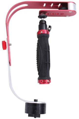 Didiseaon Stabilizzatore per Fotocamera Portatile Rosso Supporto per Macchina Fotografica DSLR e Videocamera Dv Stabilizzatore Video per Riprese Mobili e Selfie in Viaggio