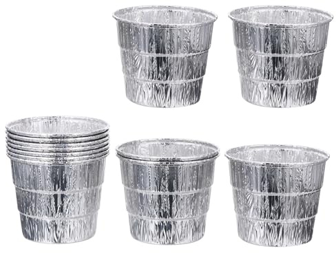DEARMAMY Revestimiento Profesional para Barbacoa 12 Piezas en Aluminio Desechable para Cubo de Grasa, Adecuado para Uso en Parrillas de Pellets y Fácil Limpieza