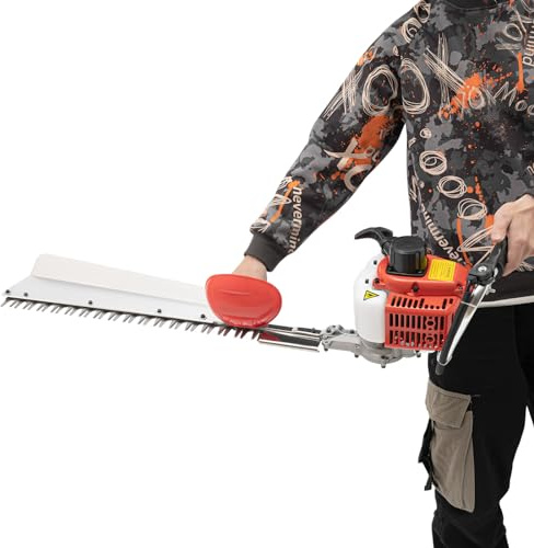 Hedge sax bensin häcktrimmer 22,5 cc, ensidig blad, luftkyld 2-takt, 0,65 kW busksax trimmer, skärområde: 600 mm hastighet 7500 r/min för trädgårdsbusktrimning och Wartun