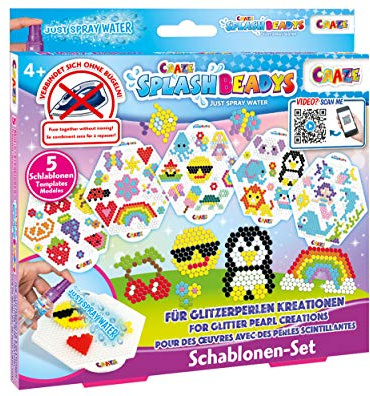 Craze Splash Set 5 Plantillas de Perlas de Agua niñas con Accesorios, hazlo tu Mismo, Plantillas para Cuentas de Agua sin Plancha, Manualidades niños