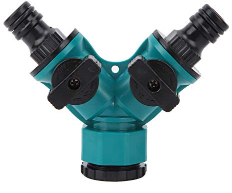 Jenngaoo Distribuidor de Jardín de 2 Vías, Divisor de Grifo Agua con Válvula de Derivación En Y, Conector de Manguera Rápido, Adaptador de Manguera Jardín, Accesorio de Riego para Mangueras de Jar