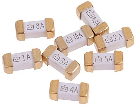 JEMITA Sicherung 10 Stück Goldfuß 1808 12 5V SMD Flink Sicherung 0,5 A 0,75 A 1A 2A 3A 4A 5A 6,3 A 8A 10A 0451 Ultraschnelle Sicherungen (Größe: 1A 1808)
