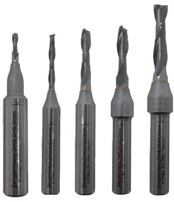 jjw-germany VHM - Spiralnutfräser Nutfräser Z= 2 für Hand Oberfräse mit Stahlschaft 8,0mm (5teiliges Spar Set)