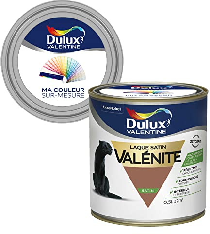 Ma Couleur Sur-mesure par Dulux Valentine – Peinture Laque Glycéro - Grande résistance pour boiseries et ferronneries - Satin Chocolat 0,5 L