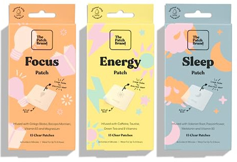 The Patch Brand Wellness Support Patches - All Natural and Balanced Ingredients Plant Based and Cruelty Free Water Resistent Patches (3PackVariety)