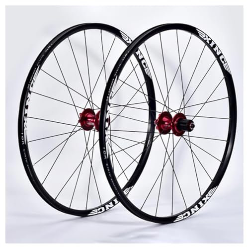 MIRODO MTB 26/27.5 Laufradsatz Scheibenbremse Schnellspanner Laufradsatz 24H Alu-Legierung Dual-Layer-Felgen Vorne 2 Hinten 4 Lagernaben Unterstützen 7-12 Gänge (Color : Black, Size : 26)